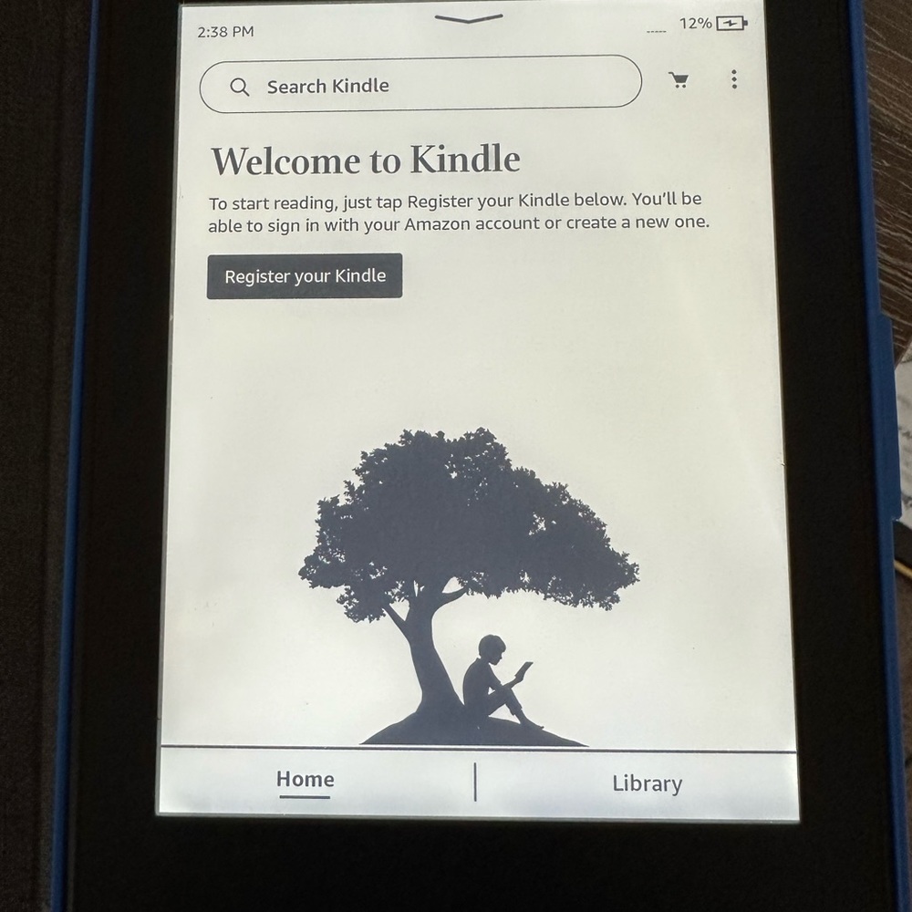 Kindle Paperwhite with charger and case